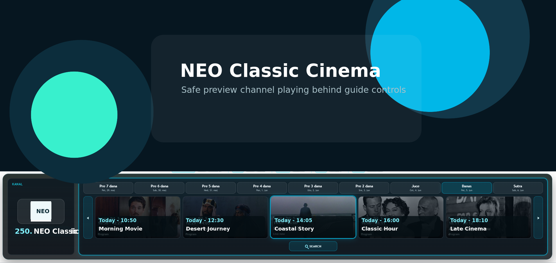 NeoXportal TV guide and catchup safe screenshot
